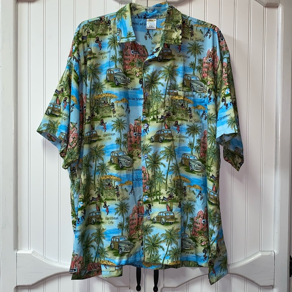 Rima Jamaican Caribbean Beach Lounge Shirt 3XL